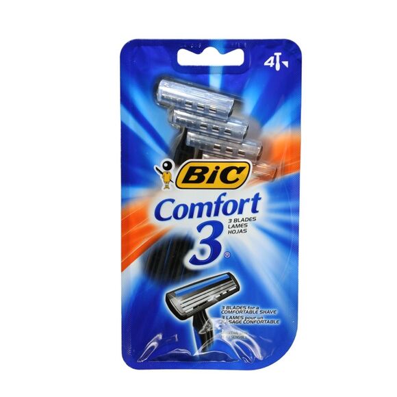 Lot of 3 BIC Comfort 3 Razors Triple Blade Razors for Men 4 Razors - Picture 2 of 7